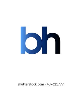 Initial letter BH blue black gradation color logo