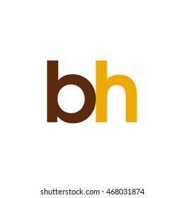 Initial letter BH brown yellow color logo
