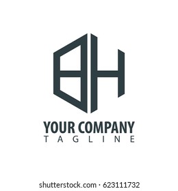 Initial Letter BH Design Box Logo