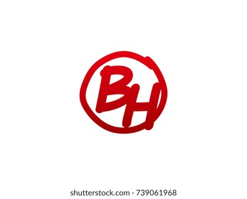 The initial letter BH handwritten logo