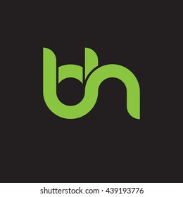 initial letter bh linked round lowercase logo green
