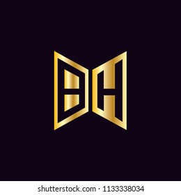 Initial Letter BH Logo Design, Hexagonal Shape in Flat Colored