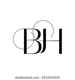 Initial letter BH logo design