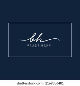 Initial Letter BH Logo - Handwritten Signature Logo