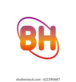 initial letter bh logo on white background
