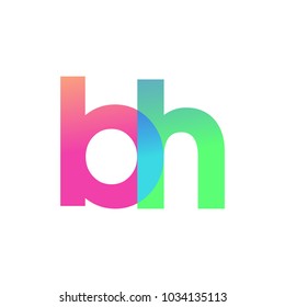 Initial Letter BH Lowercase Logo green, pink and Blue, Modern and Simple Logo Design.