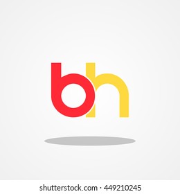 Initial letter BH lowercase logo design template