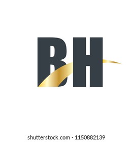 Initial Letter BH Overlapping Design Logo