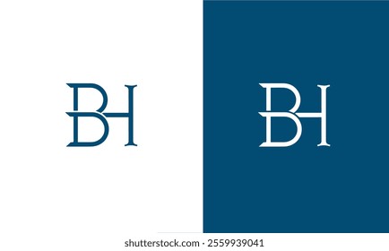 Initial Letter BH typography logo design vector 