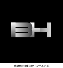 Initial letter BH uppercase modern and simple logo linked white colored, isolated in black background. Vector design template elements for company identity.