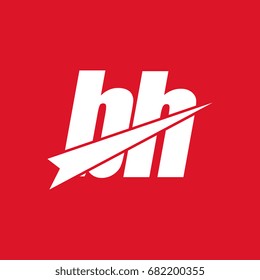 initial letter bh white logo in red background
