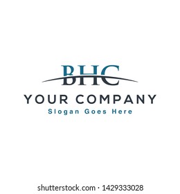 Initial letter BHC, overlapping movement swoosh horizon logo company design inspiration in blue and gray color vector
