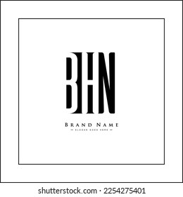 Logo de la carta inicial BHN - Logotipo de monograma simple para las iniciales B, H y N