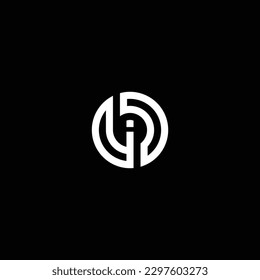 initial letter bi circle lowercase monogram logo
