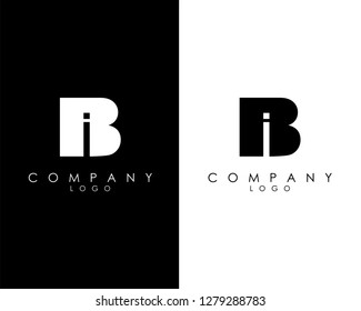 Initial Letter bi, ib abstract company Logo Design vector