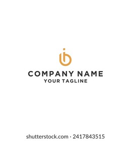 Ilustración del vector de diseño del logotipo BI IB de la letra inicial	