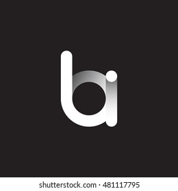 Initial Letter BI Linked Circle Lowercase Logo Black & White