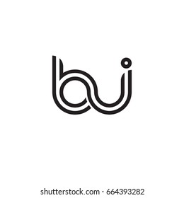 Initial letter bi, linked outline rounded lowercase, monogram black