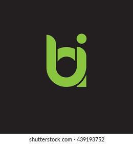 initial letter bi linked round lowercase logo green