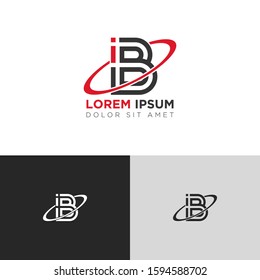 Initial Letter BI linked uppercase overlap modern logo design template. Suitable for business, consulting group company
