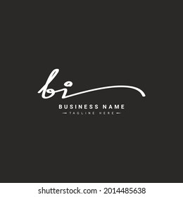 Initial Letter BI Logo - Hand Drawn Signature Style Logo