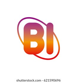 initial letter bi logo on white background