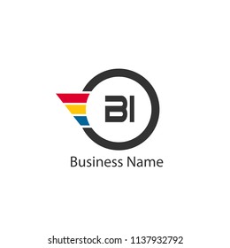 Initial Letter BI Logo Template Design