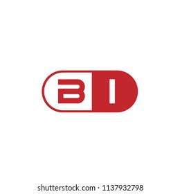 Initial Letter BI Logo Template Design