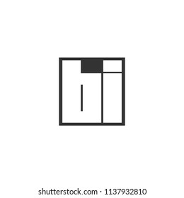 Initial Letter BI Logo Template Design
