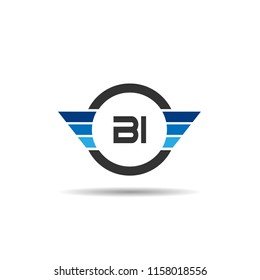 Initial Letter BI Logo Template Design