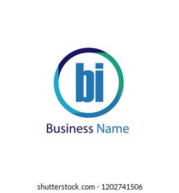 Initial Letter BI Logo Template Design