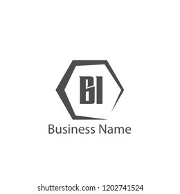 Initial Letter BI Logo Template Design