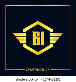 Initial Letter BI Logo Template Design