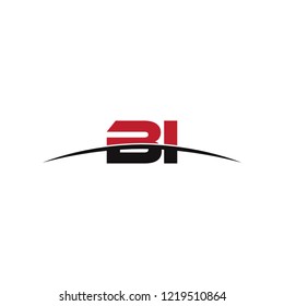 Initial letter BI, overlapping movement swoosh horizon logo vector