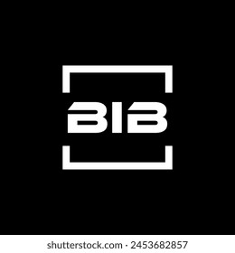 Initial letter BIB logo design. BIB logo design inside square.