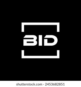 Initial letter BID logo design. BID logo design inside square.