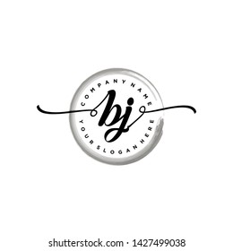 Initial letter BJ beautiful handwriting logo vector template