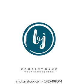 Initial letter BJ beautiful handwriting logo vector template