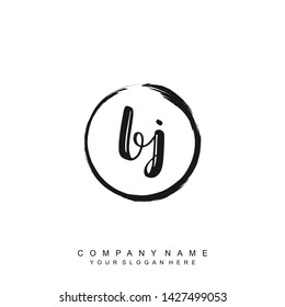 Initial letter BJ beautiful handwriting logo vector template