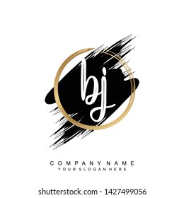 Initial letter BJ beautiful handwriting logo vector template
