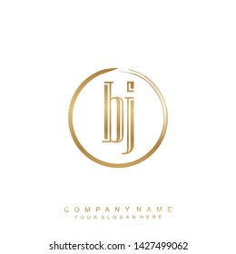 Initial letter BJ beautiful handwriting logo vector template