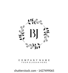 Initial letter BJ beautiful handwriting logo vector template