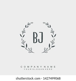 Initial letter BJ beautiful handwriting logo vector template