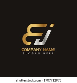 Initial Letter BJ capital logo icon design template elements. Modern line logo with gold silver luxury style. Can be used for business, company group, consulting, finance. Vector Illustration.