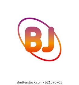 initial letter bj logo on white background