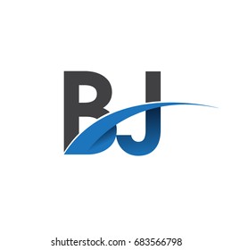 initial letter BJ logotype company name colored blue and grey swoosh design. vector logo for business and company identity.
