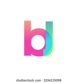 Initial Letter BJ Lowercase Logo green, pink and Blue, Modern and Simple Logo Design.