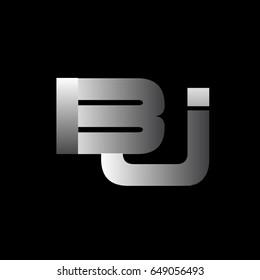 Initial letter BJ uppercase modern and simple logo linked white colored, isolated in black background. Vector design template elements for company identity.