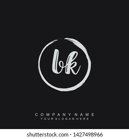 Initial letter BK beautiful handwriting logo vector template