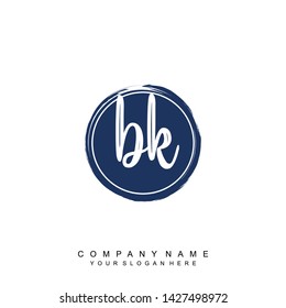 Initial letter BK beautiful handwriting logo vector template